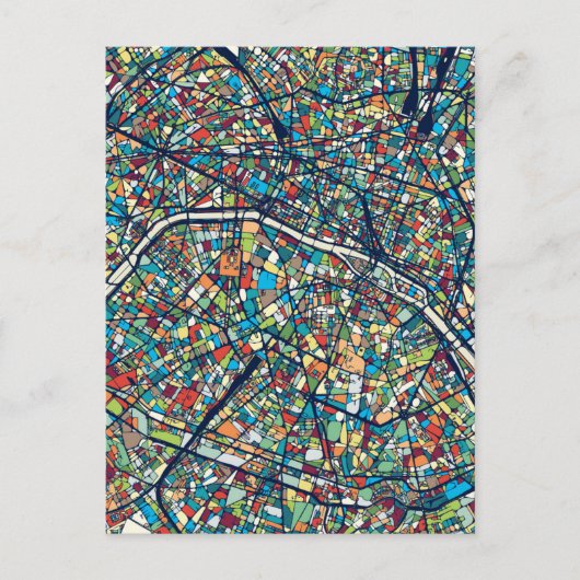 Paris Frankreich | Farbige Karte (Vorderseite)