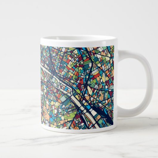 Paris Frankreich| Farbige Karte Jumbo-Tasse (Rechts)
