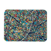 Paris Frankreich | Farbige Karte Magnet (Horizontal)