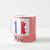 Paris Frankreich Flaggenkarte Eiffelturm Kaffeetasse (Vorderseite Links)