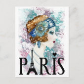 Paris-Frankreich-Flapper Postkarte (Vorderseite)