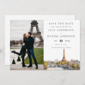 Paris Frankreich Foto Hochzeit in Urlaubsort Save The Date (Vorne/Hinten)