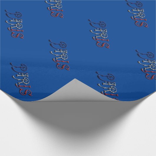 Paris Frankreich - Französisch-Flaggenfarben Typog Geschenkpapier (Ecke)