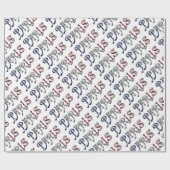 Paris Frankreich - Französisch-Flaggenfarben Typog Geschenkpapier (Flach)