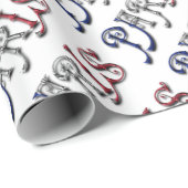 Paris Frankreich - Französisch-Flaggenfarben Typog Geschenkpapier (Rolleneckpunkt)