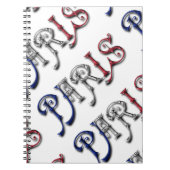 Paris Frankreich - Französisch-Flaggenfarben Typog Notizblock (Vorderseite)