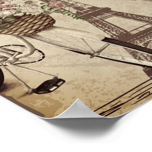 Paris Frankreich Französischer Eiffelturm Poster (Ecke)