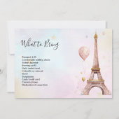 Paris Frankreich - Geburtspass Beilage Einladung (Rückseite)