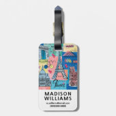 Paris, Frankreich Gepäckanhänger (Rückseite vertikal)