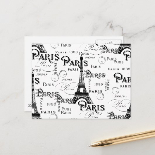 Paris Frankreich - Geschenke und Souvenirs Postkarte (Vorderseite/Rückseite Beispiel)
