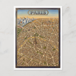 Paris Frankreich handgemalte Emaille-Kartenkunst Postkarte