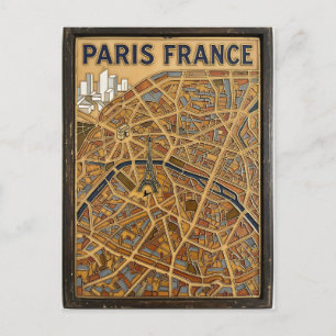 Paris Frankreich handgemalte Emaille-Kartenkunst Postkarte