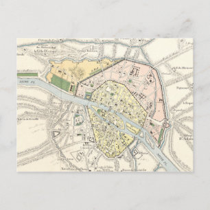 Paris, Frankreich: Historische, alte Karte