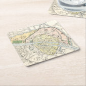 Paris, Frankreich: Historische, Vintage Karte Rechteckiger Pappuntersetzer (angewinkelt)