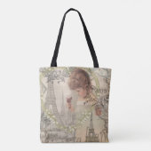 Paris Frankreich Hübsches Mädchen Sanfte Eiffel Tasche (Rückseite)