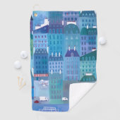 Paris Frankreich im Frühjahr Blue Cityscape Malere Golfhandtuch (Insitu)