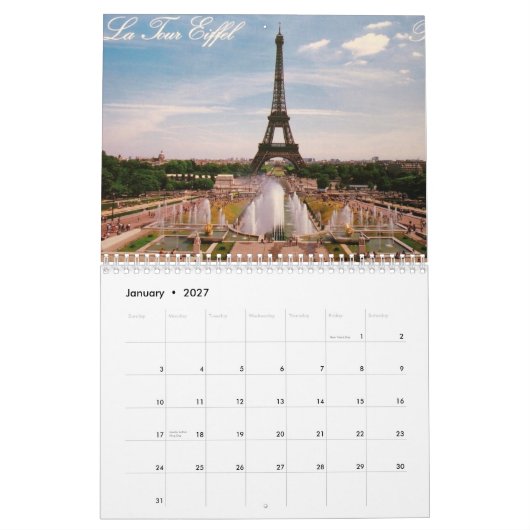 Paris, Frankreich Kalender (Jan 2027)