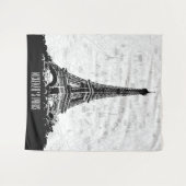 Paris Frankreich Karte Eiffelturm Foto Hintergrund Wandteppich (Vorderseite (Horizontal))