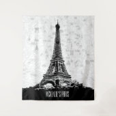 Paris Frankreich Karte Eiffelturm Foto Hintergrund Wandteppich (Vorderseite)