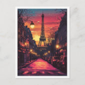 Paris Frankreich Kunst Vintage Illustration Postkarte (Vorderseite)