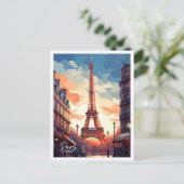 Paris Frankreich Kunst Vintage Reise Postkarte (Stehend Vorderseite)