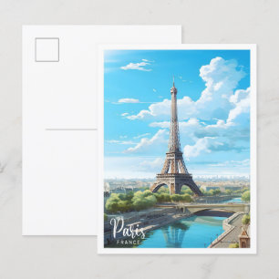 Paris Frankreich Kunst Vintage Reise Postkarte