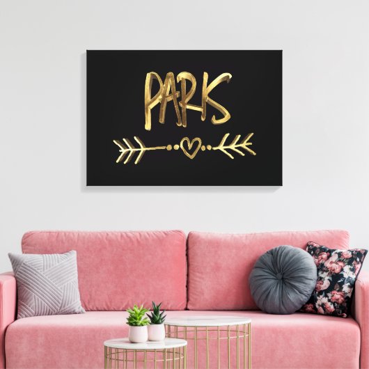 Paris Frankreich Liebe Black and Gold Look Typogra Leinwanddruck (Insitu (Wohnzimmer))