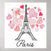 Paris, Frankreich Liebe Poster (Vorne)