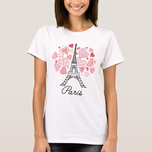 Paris, Frankreich Liebe T-Shirt (Vorderseite)
