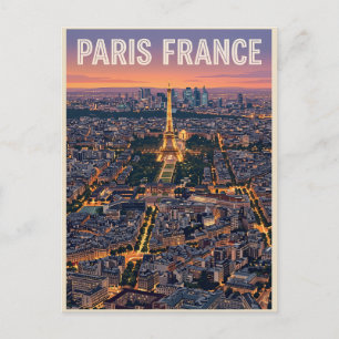 Paris Frankreich Mid-Century Modern Skyline Kunst Postkarte