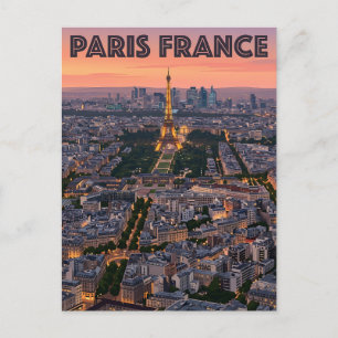 Paris Frankreich Mid-Century Modern Skyline Kunst Postkarte