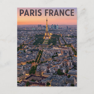 Paris Frankreich Mid-Century Modern Skyline Kunst Postkarte