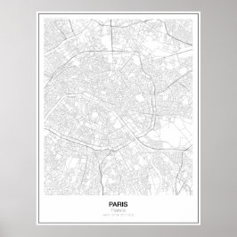 Paris, Frankreich Minimalistisch Map Poster (Stil