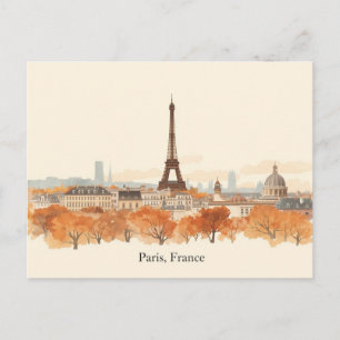 Paris, Frankreich Minimalistischer Boho-Reise Postkarte