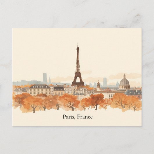 Paris, Frankreich Minimalistischer Boho-Reise Postkarte (Vorderseite)
