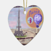 Paris Frankreich mit Eiffelturm Pink Poodle und he Keramikornament (Links)