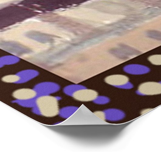 Paris Frankreich mit Eiffelturm, rosa Poodle und h Poster (Ecke)