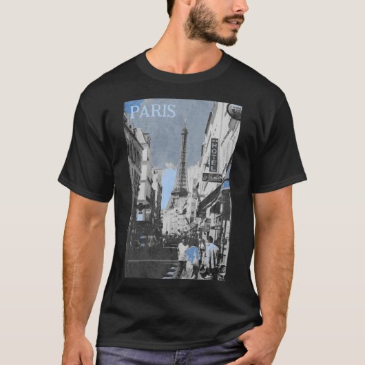 Paris, Frankreich mit einem Hauch von Blau T-Shirt (Vorderseite)