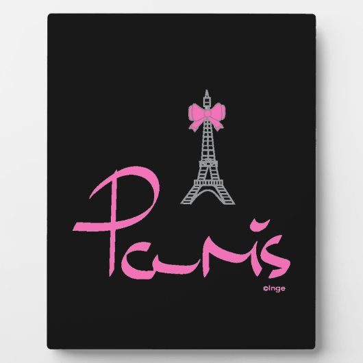 Paris, Frankreich mit Rosa-Bow Fotoplatte (Vorderseite)