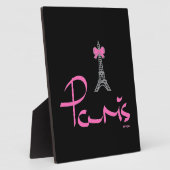 Paris, Frankreich mit Rosa-Bow Fotoplatte (Seite)