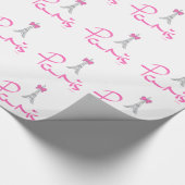 Paris, Frankreich mit Rosa-Bow Geschenkpapier (Ecke)