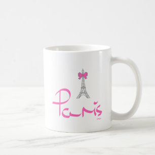 Paris, Frankreich mit Rosa-Bow Kaffeetasse
