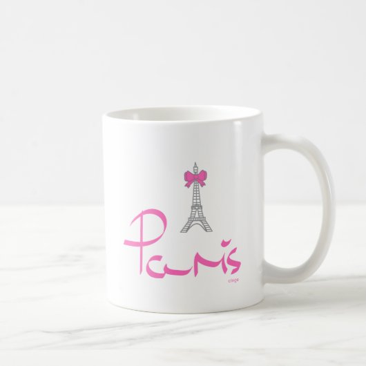 Paris, Frankreich mit Rosa-Bow Kaffeetasse (Rechts)