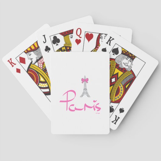 Paris, Frankreich mit Rosa-Bow Spielkarten (Rückseite)