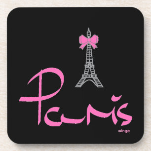 Paris, Frankreich mit Rosa-Bow Untersetzer