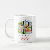 Paris Frankreich Monogramm Buchstabe P Personalisi Kaffeetasse (Links)