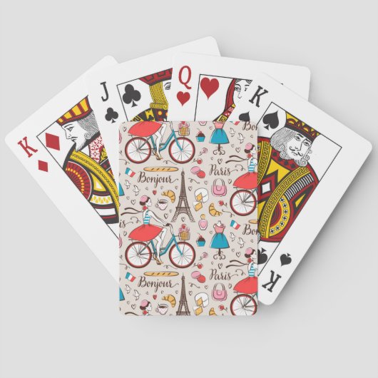 Paris-Frankreich-Muster Spielkarten (Rückseite)