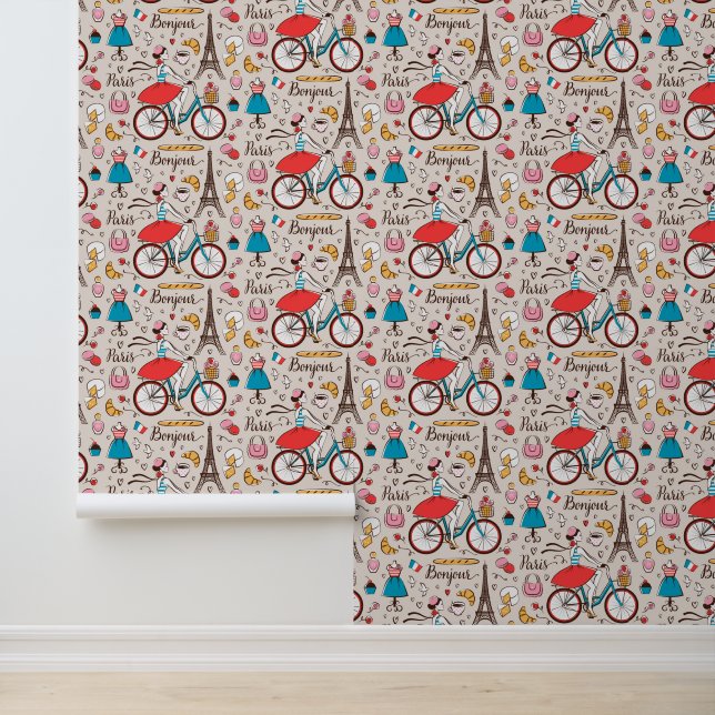 Paris-Frankreich-Muster Tapete (Anwendung)