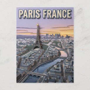 Paris Frankreich Papierscherkunst Postkarte