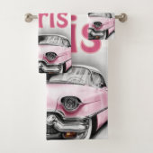 Paris Frankreich Pink Auto Badezimmer Handtuchhand Badhandtuch Set (Insitu)